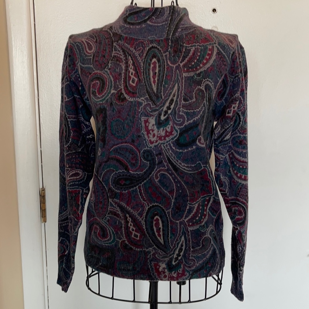 Vintage Carroll Reed lambs wool & rabbit hair paisley sweater